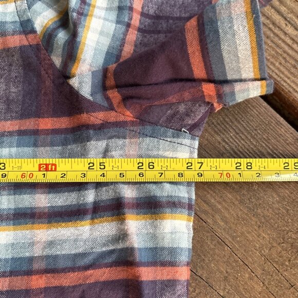 Denver Hayes Button Down Classic Purple Plaid Short Sleeve Shirt Casual 2XL - Picture 9 of 10